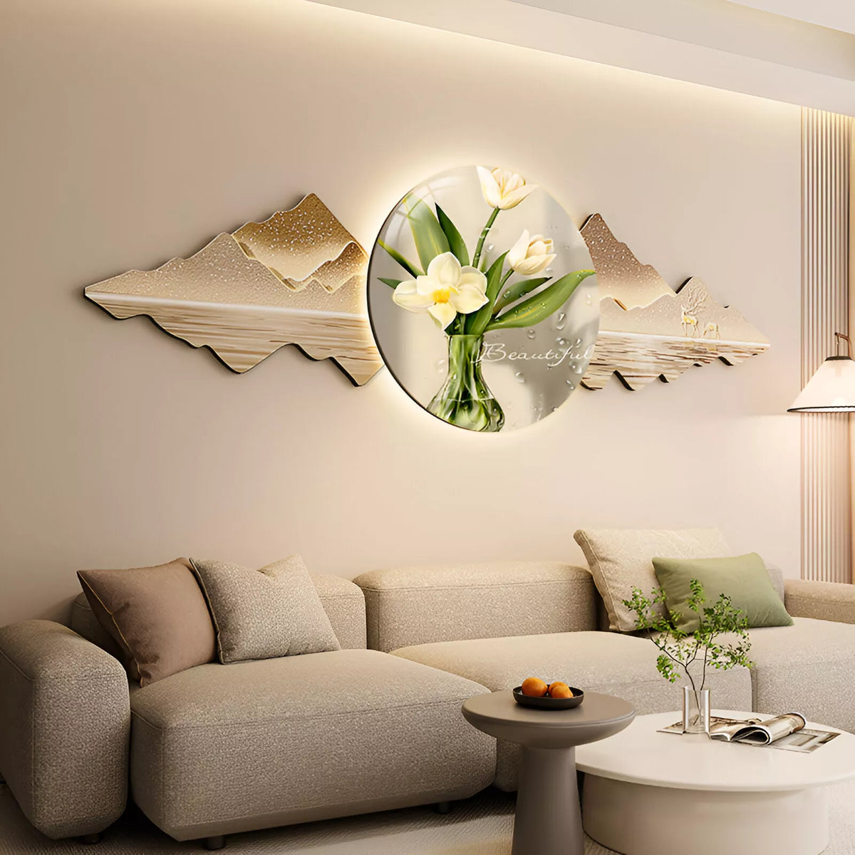 Nordic LED Wall Art – Modern Landscape Lighted Hanging Décor