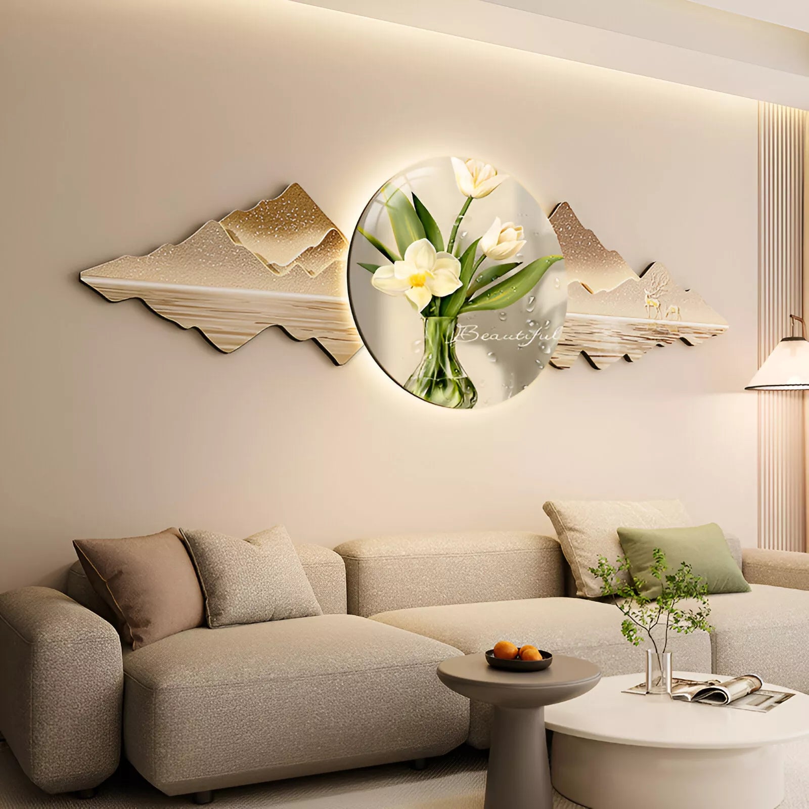 Nordic LED Wall Art – Modern Landscape Lighted Hanging Décor