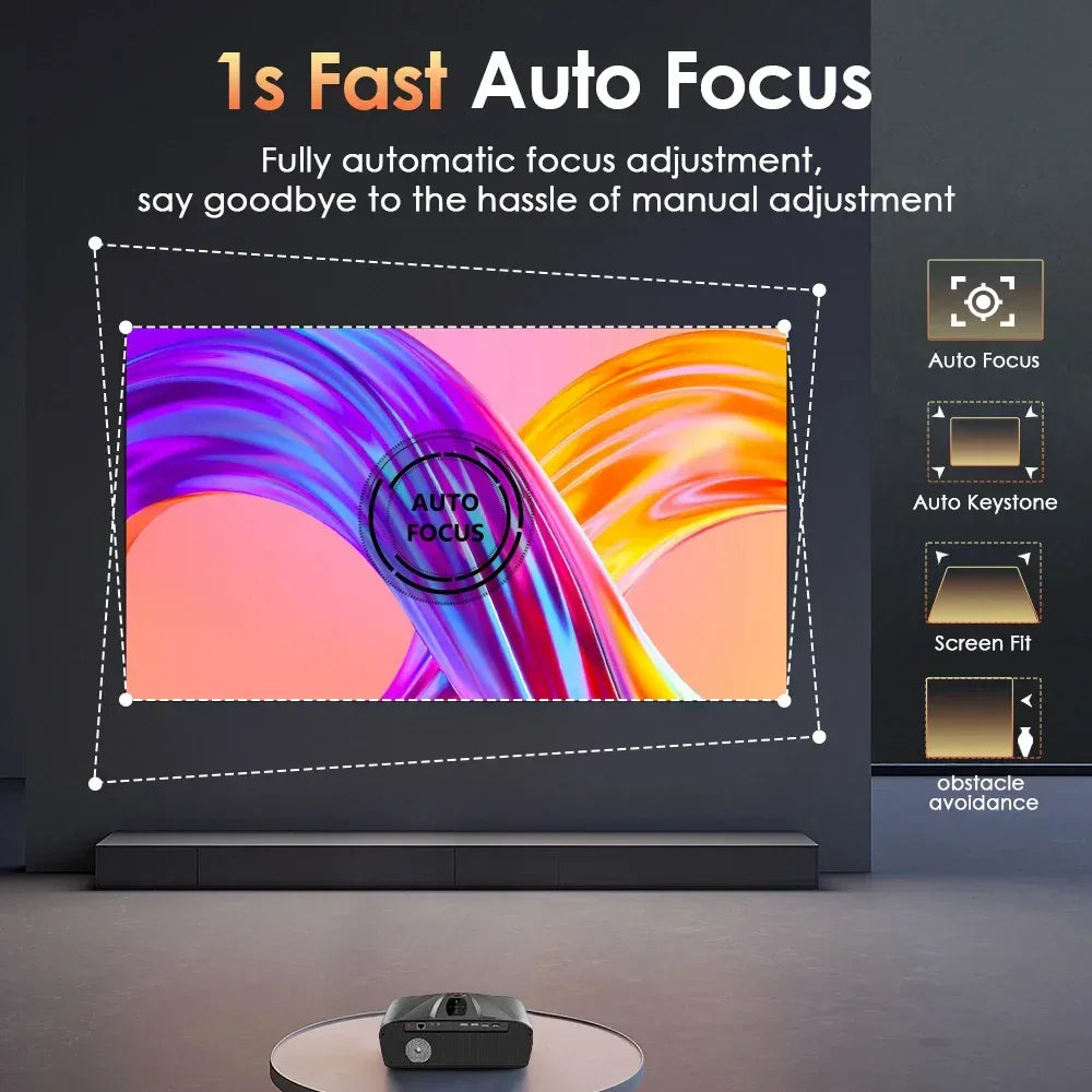 4K Home Theater Projector with Android 9.0, Bluetooth & 3500 ANSI Lumens - DSARD