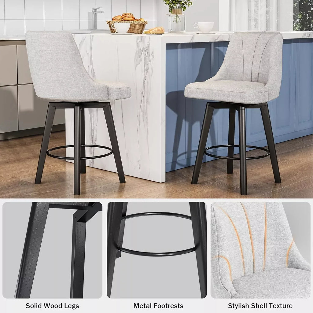 24″ Swivel Upholstered Bar Stools with Backs - DSARD - DSARD
