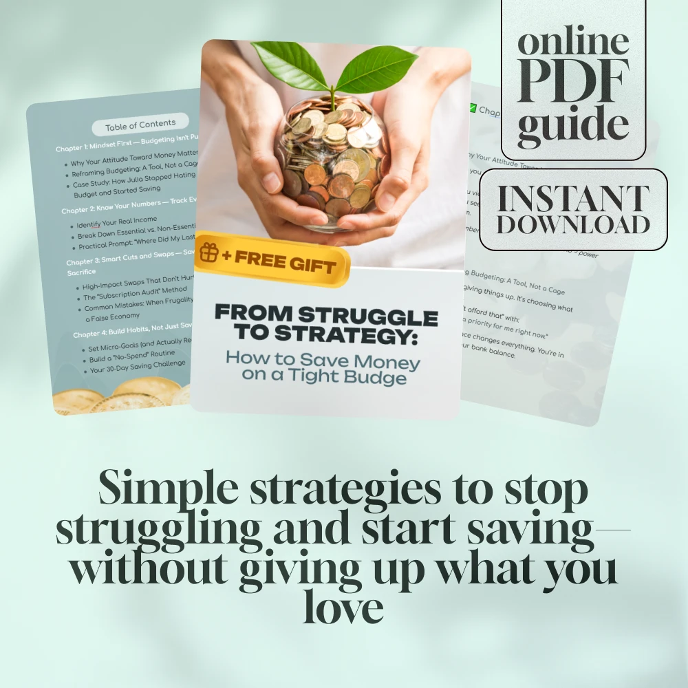From Struggle to Strategy: How to Save Money on a Tight Budget | Budgeting Guide, Digital Download, Money-Saving eBook, Financial Planning, Track Spending Checklist