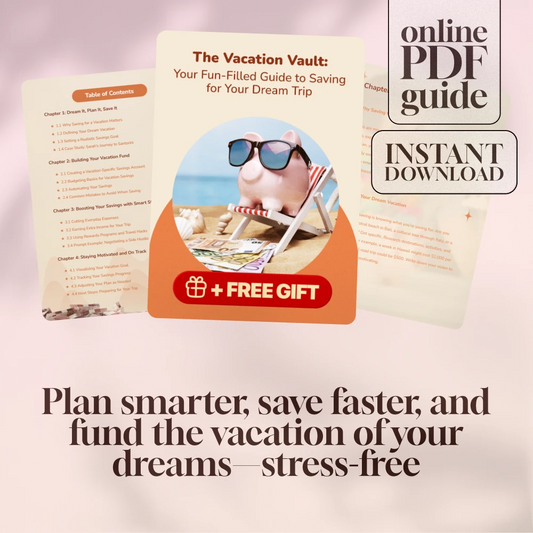 The Vacation Vault: Your Fun-Filled Guide to Saving for Your Dream Trip – Best Way to Save Money for Vacation, Digital Travel Budget Planner PDF