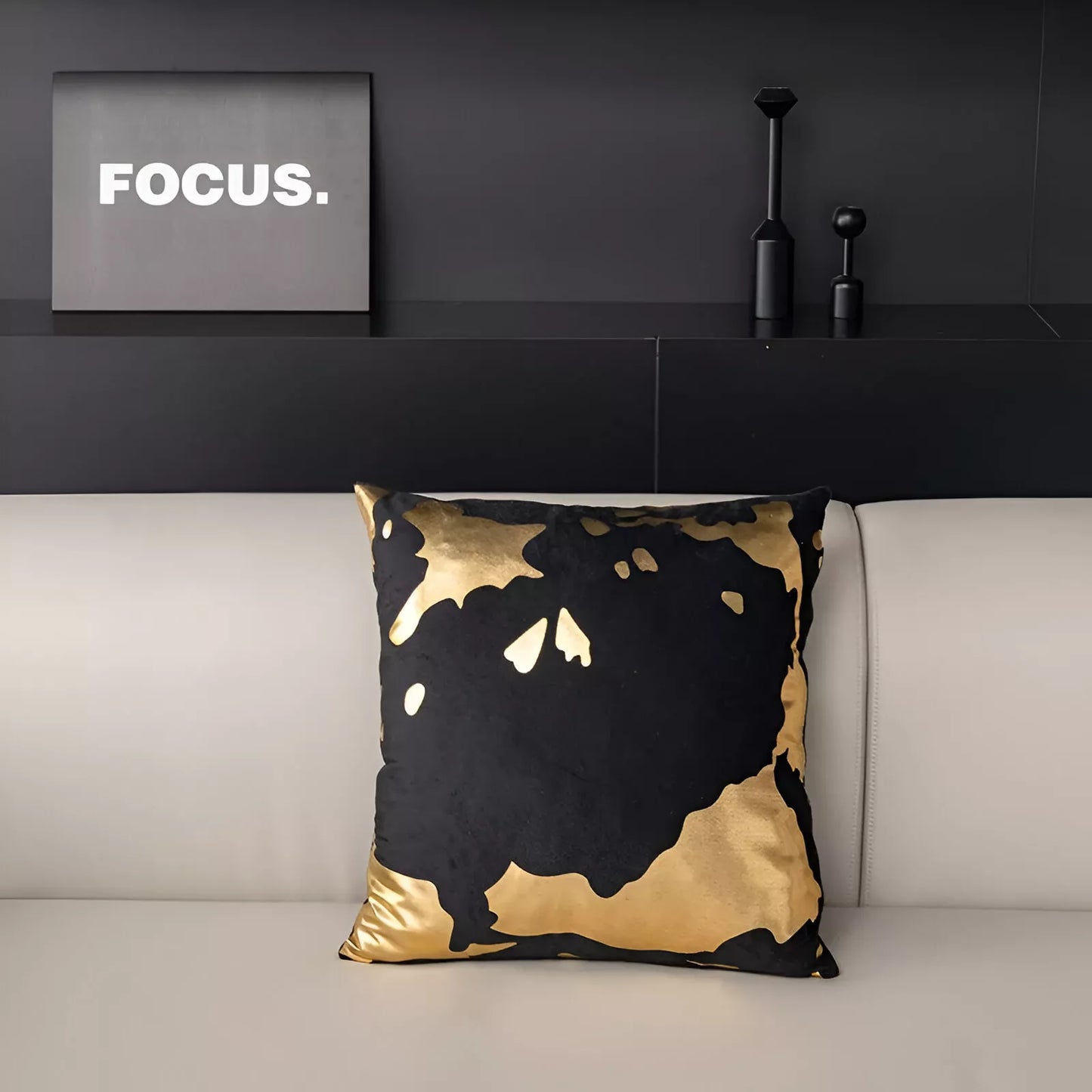 Nordic Luxury Bronzing Plush Decorative Cushion Cover 18×18 Inch