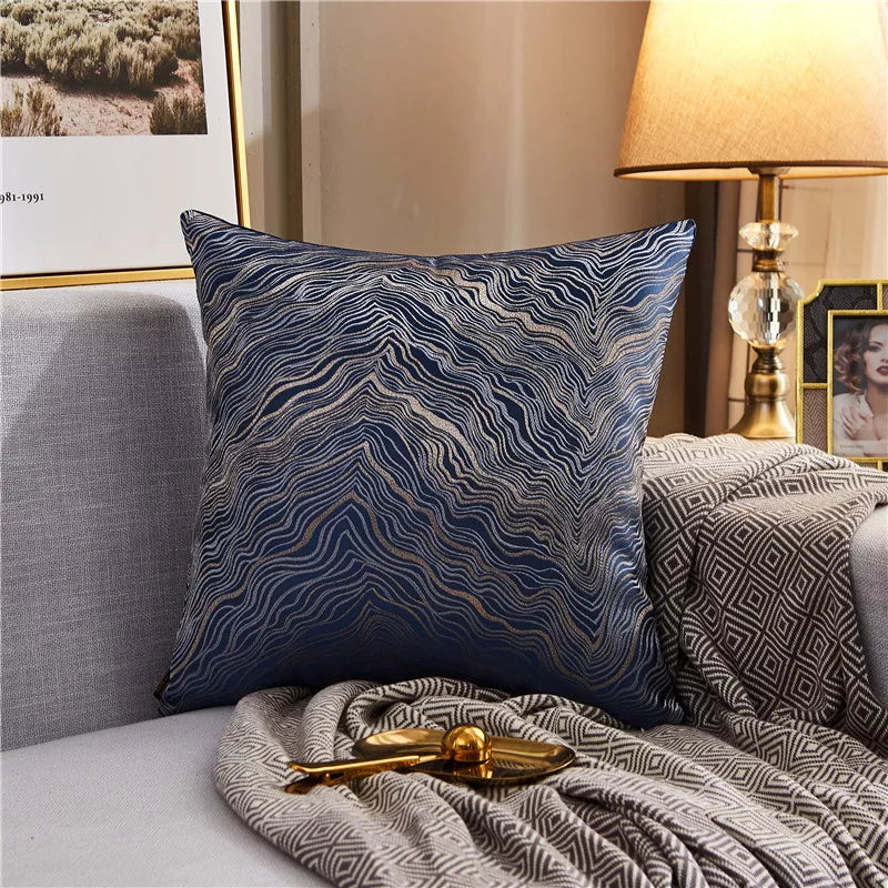 Luxury Gold Jacquard Throw Pillow Cover 18×18 – Elegant Textured Cushion Case