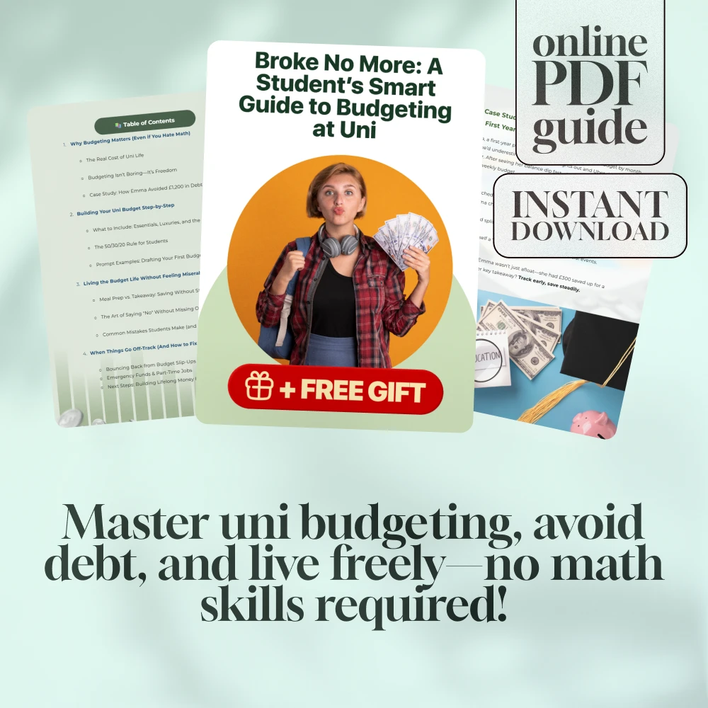Broke No More: A Student’s Smart Guide to Budgeting at Uni | Digital Download | How to Budget at Uni