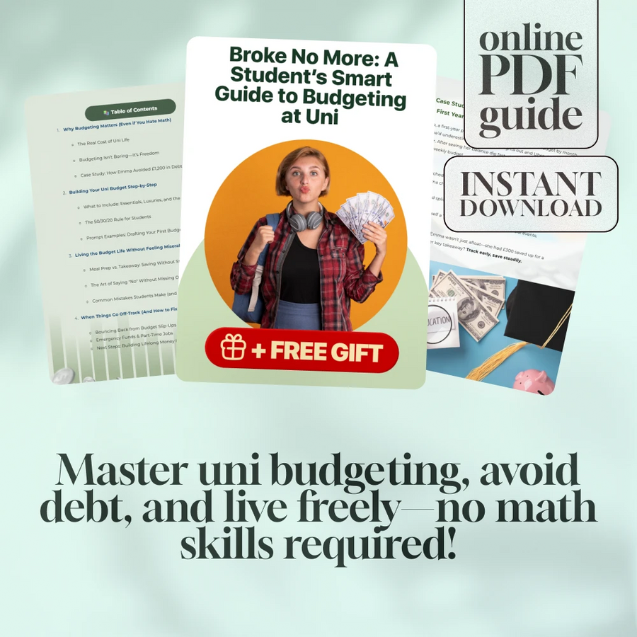 Broke No More: A Student’s Smart Guide to Budgeting at Uni | Digital Download | How to Budget at Uni