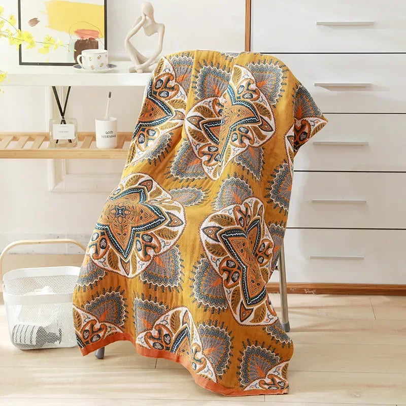 Bohemian Floral Cotton Beach Bath Towel - DSARD