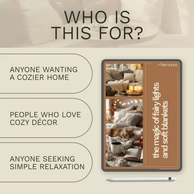 The Magic of Fairy Lights and Soft Blankets – Cozy Living eBook, Fairy Lights Guide, Soft Blankets Styling, Cozy Corners & Mindfulness Digital Download
