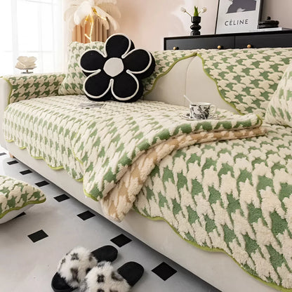 Plush Velvet Sofa Cushion – Thick, Non-Slip & Luxurious Winter Comfort