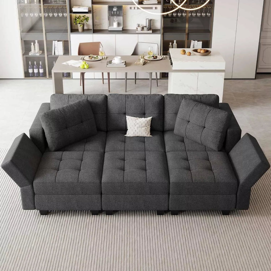 Modular Sectional Sleeper Sofa with Storage and Adjustable Backrest - DSARD