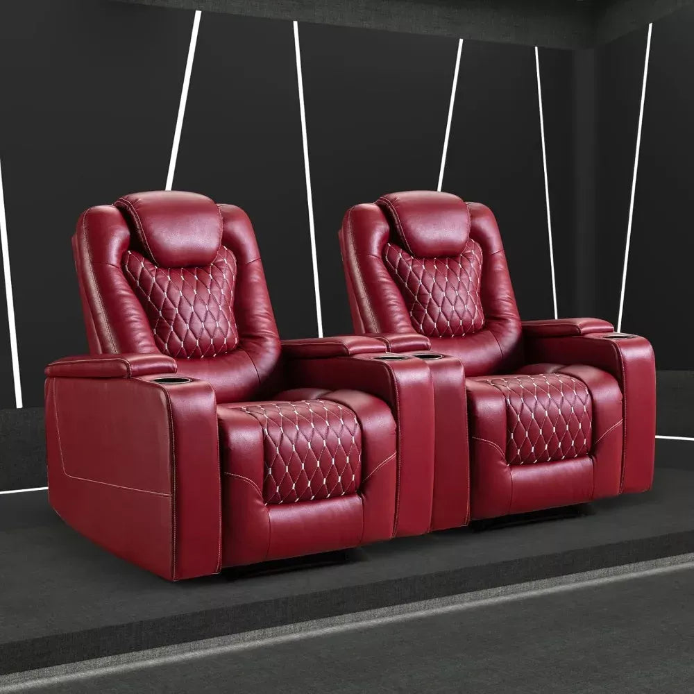 Overstuffed Power Recliner Chair with USB Ports & Cup Holders for Home Theater - DSARD