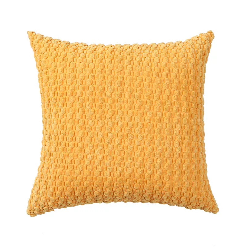 Modern Velvet Pillowcase with 3D Bubble Plush Wrap – Solid Color Cushion Cover