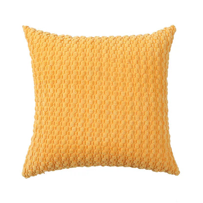 Modern Velvet Pillowcase with 3D Bubble Plush Wrap – Solid Color Cushion Cover