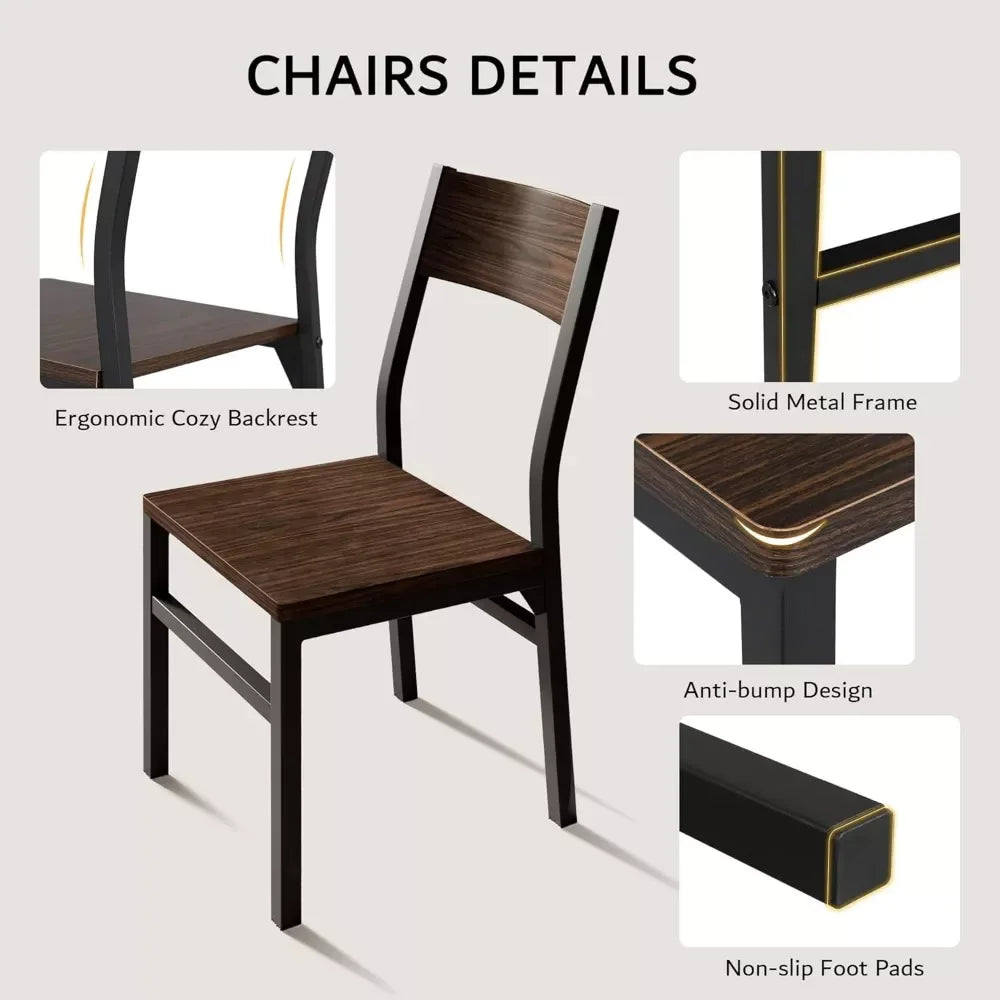 7-Piece Dining Set with Extendable 63″ Table and 6 Modern Chairs - DSARD - DSARD