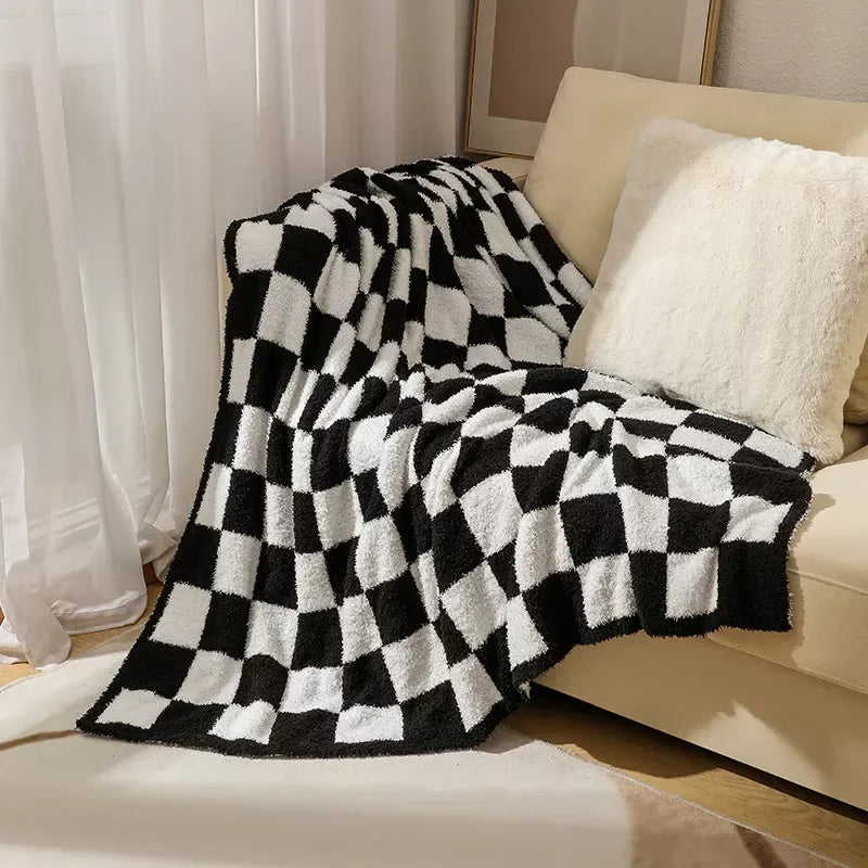 Checkerboard Plush Throw Blanket - DSARD