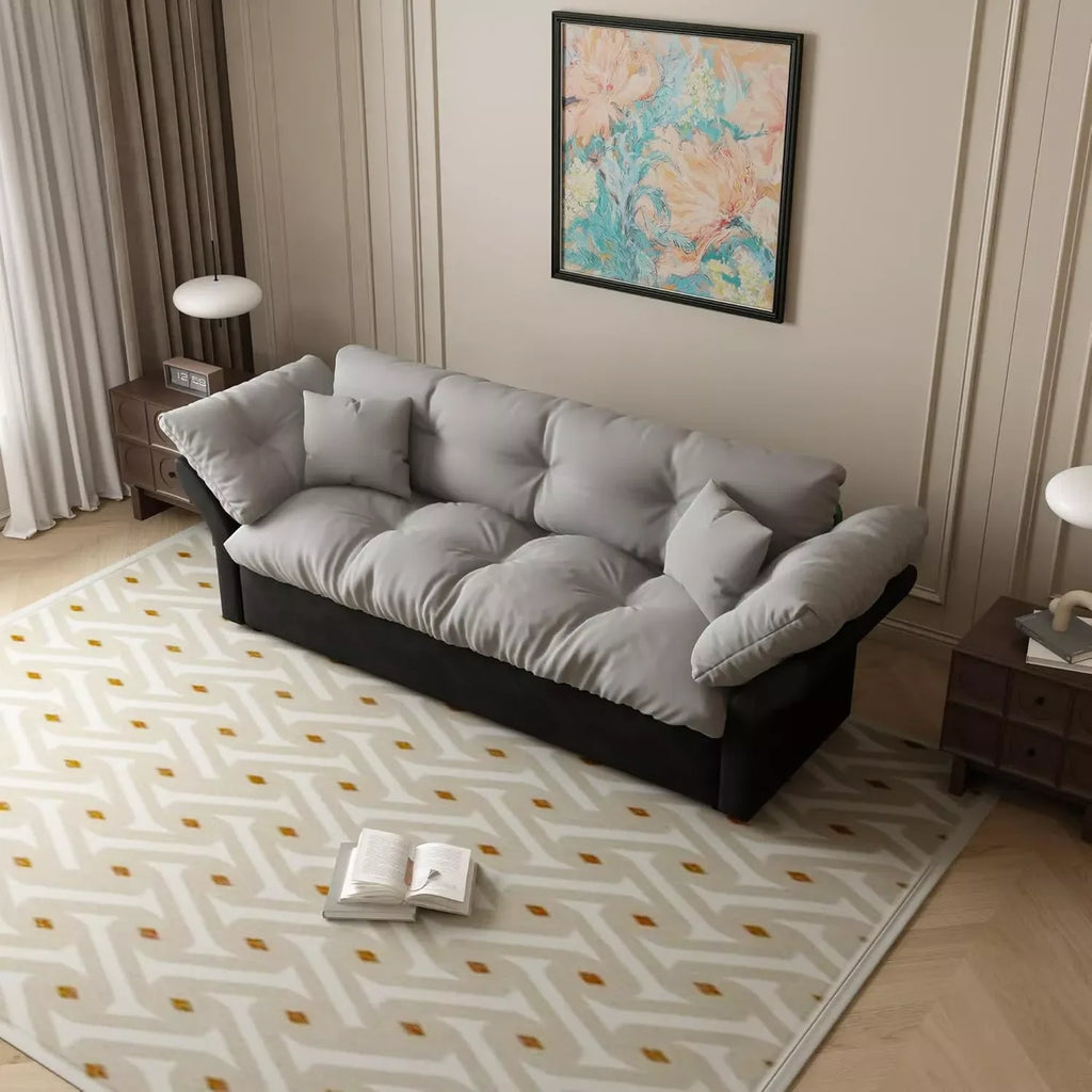 74.8” Velvet Queen Sleeper Sofa Bed with Pull-Out & Storage – Convertible Futon Couch - DSARD - DSARD