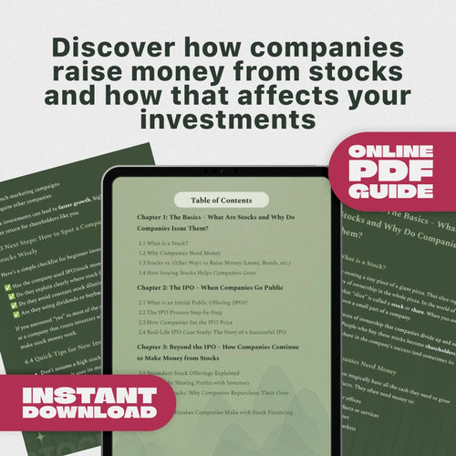 Stock Stories: How Companies Turn Shares Into Cash – Guide to How Do Companies Get Money from Stocks, IPOs, and Stock Financing | Digital Download eBook for Beginners