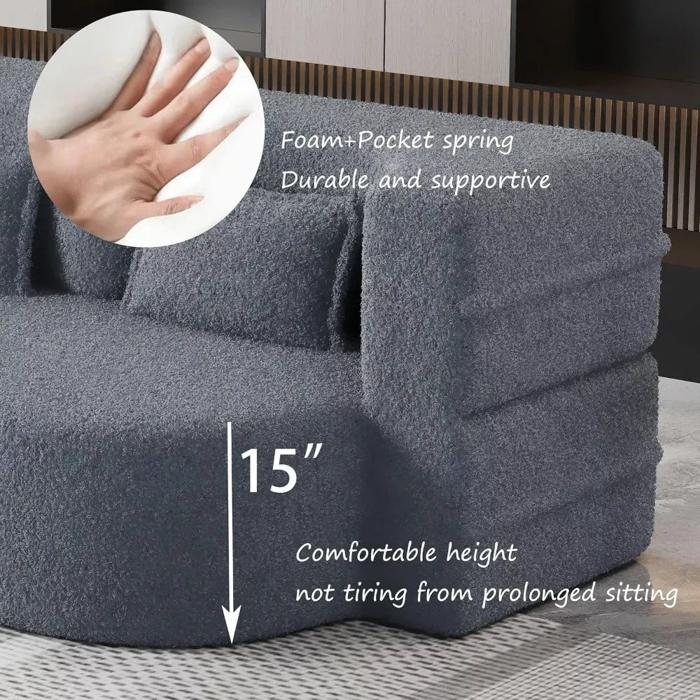 78″ Convertible Folding Sofa Bed – Queen Floor Couch & Sleeper Loveseat - DSARD