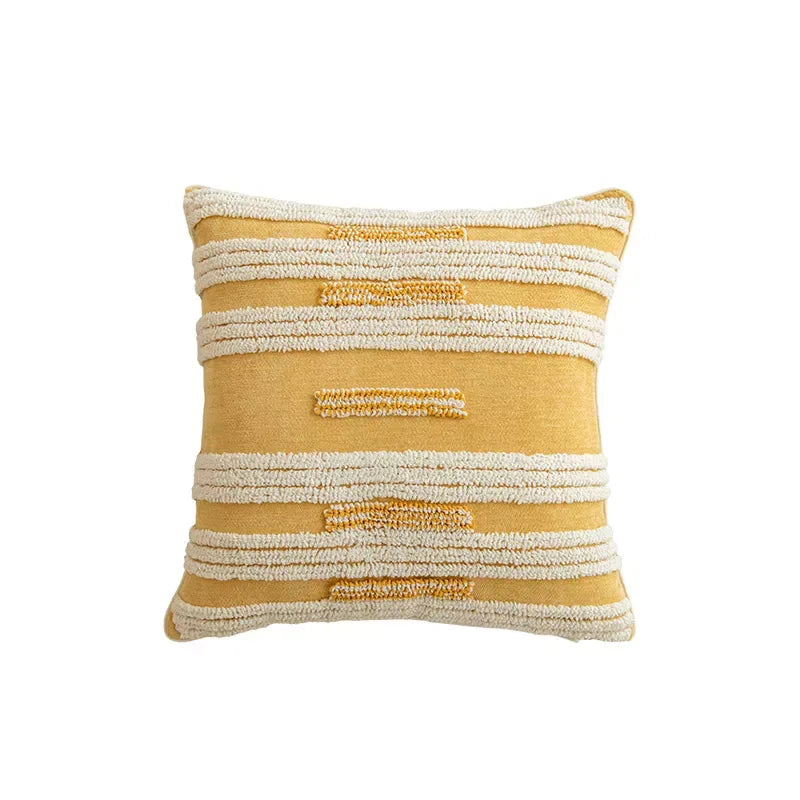 Boho Golden Sun Velvet Throw Pillow Cover with Fringe – 12×20/18×18 Inch - DSARD