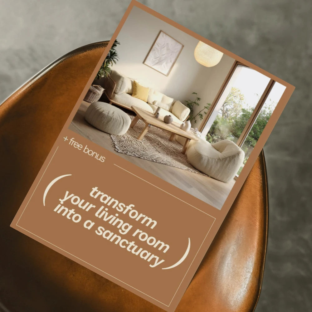 Transform Your Living Room into a Sanctuary Digital Guide | Cozy Home Styling eBook | Living Room Makeover Checklist | Home Sanctuary Design for Relaxation & Calm