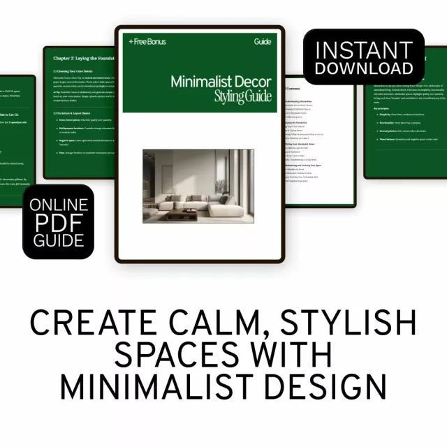 Minimalist Decor Styling Guide – Modern Minimalist Home Decor eBook, Minimalist Interior Design Digital Download, Simple Living & Decluttering Guide
