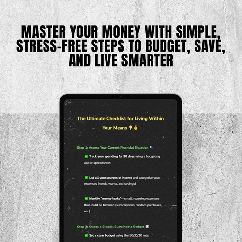 The Ultimate Checklist for Living Within Your Means | Printable Budgeting Checklist | Personal Finance Guide | Digital Download