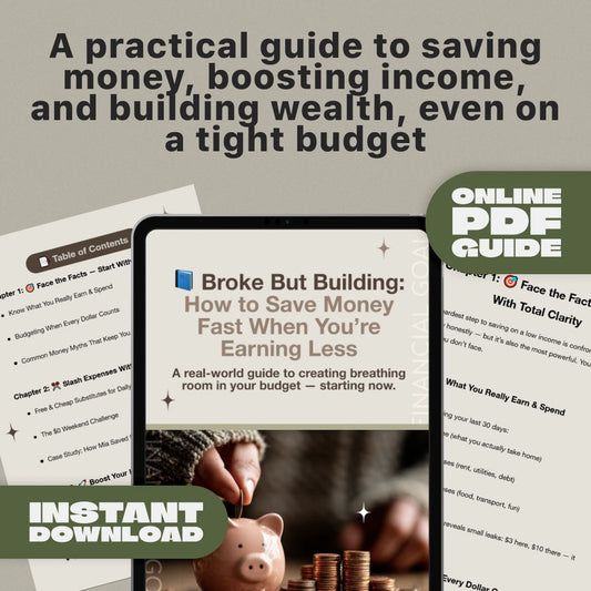 Broke But Building: How to Save Money Fast When You’re Earning Less | Budgeting Guide for Low Income | Digital Download