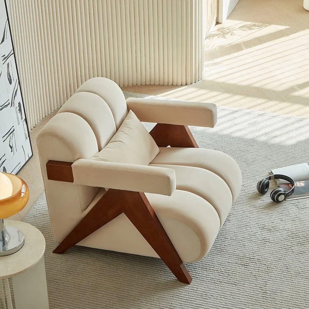Wabi-sabi Style Sherpa Designer Sofa Chair - DSARD