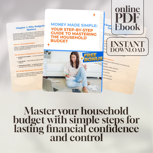 Money Made Simple: Your Step-by-Step Guide to Mastering the Household Budget | eBook for How to Do a Household Budget | Digital Download Budgeting Guide
