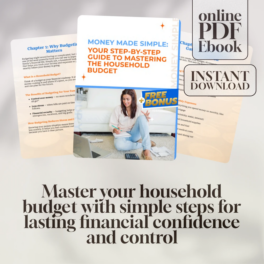 Money Made Simple: Your Step-by-Step Guide to Mastering the Household Budget | eBook for How to Do a Household Budget | Digital Download Budgeting Guide