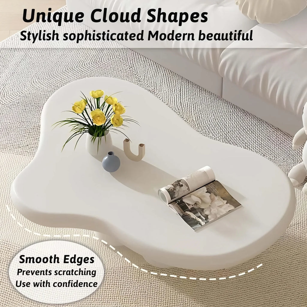 Cloud-Shaped Coffee Table – Modern Minimalist Living Room