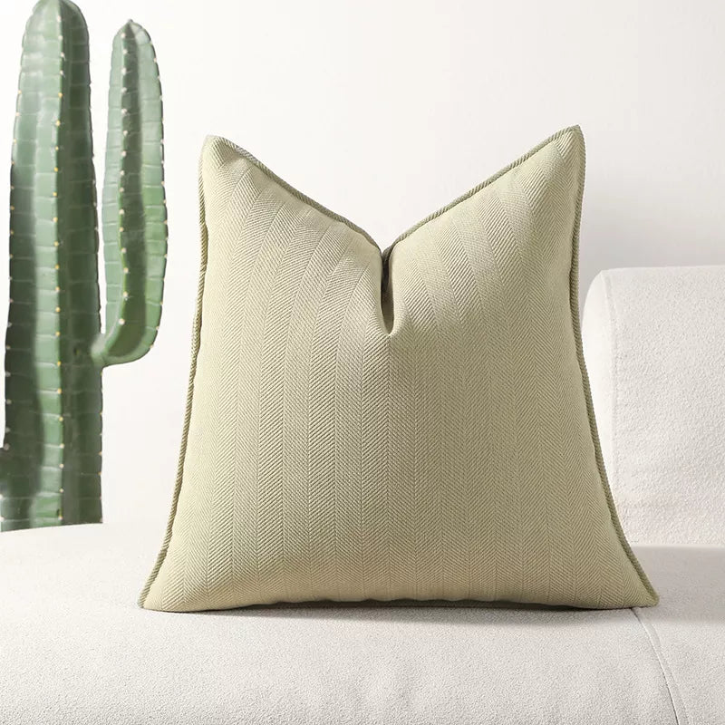Soft Chenille Herringbone Throw Pillow Cover – Solid Color Decorative Cushion Case