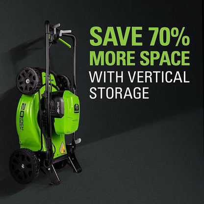 DSARD Efficient & Eco-Friendly Cordless Lawn Mower with LED Headlights, Dual Batteries & Rapid Charger