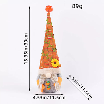 Festive Pumpkin Gnome Plush – Cozy Autumn Sunflower Decoration