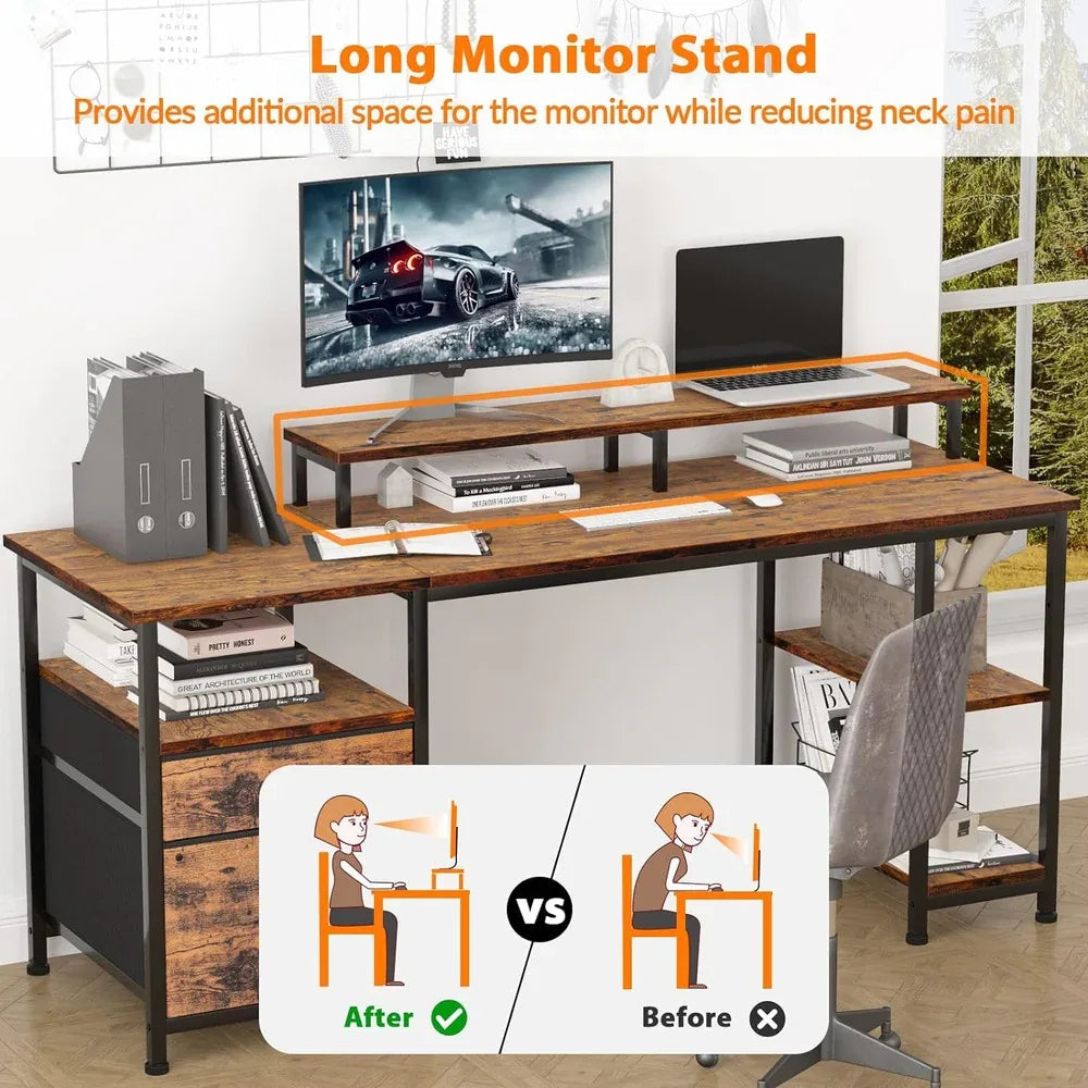 61″ Spacious Industrial-Style Computer Desk - DSARD - DSARD