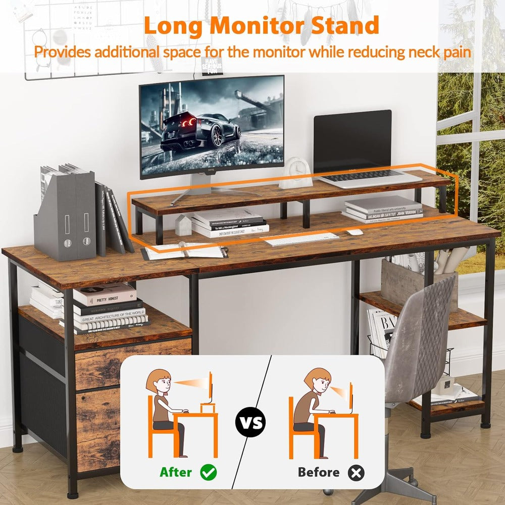 61″ Spacious Industrial-Style Computer Desk - DSARD