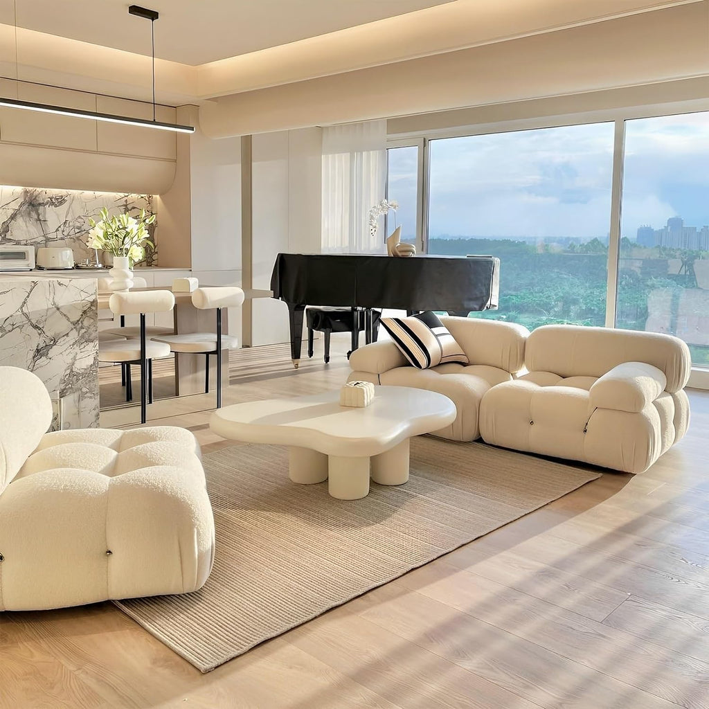 Cloud-Shaped Coffee Table – Modern Minimalist Living Room