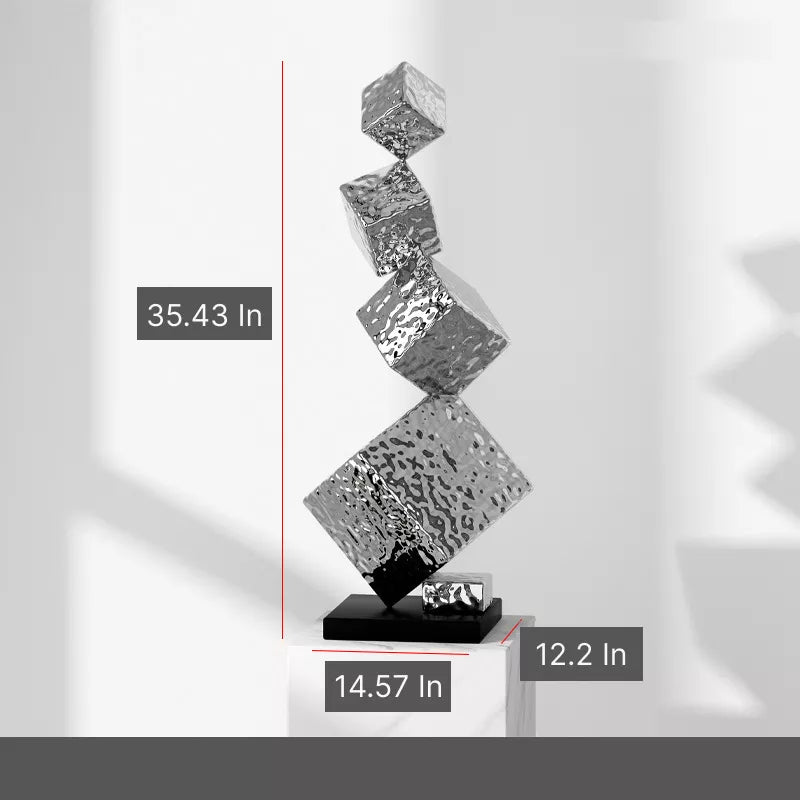 Modern Geometric Stainless Steel Sculpture