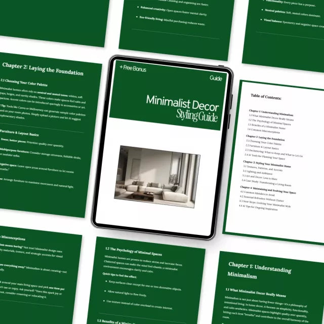 Minimalist Decor Styling Guide – Modern Minimalist Home Decor eBook, Minimalist Interior Design Digital Download, Simple Living & Decluttering Guide