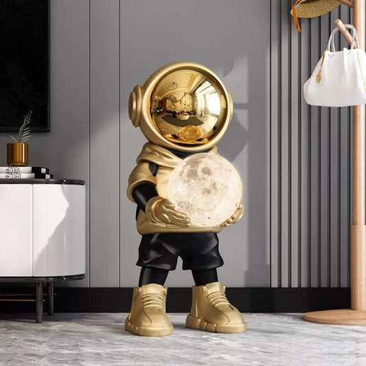Luxury Astronaut Resin Sculpture with Sound and Light