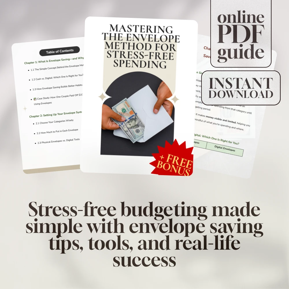 Mastering the Envelope Method for Stress-Free Spending | Budgeting Guide, Digital Download for Envelope Savings, Debt-Free Living