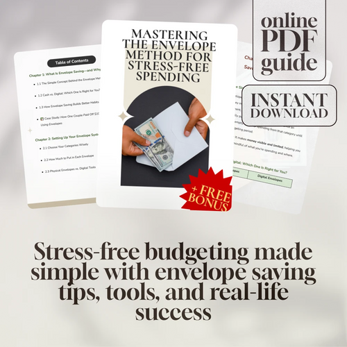 Mastering the Envelope Method for Stress-Free Spending | Budgeting Guide, Digital Download for Envelope Savings, Debt-Free Living