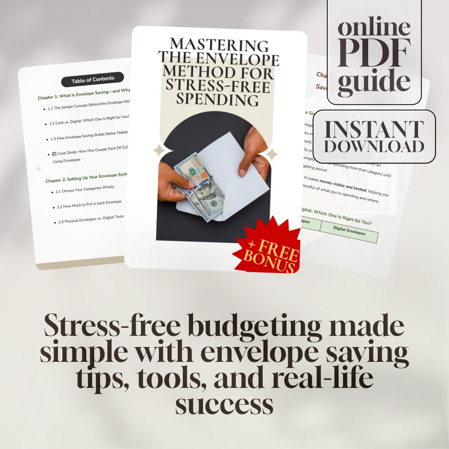 Mastering the Envelope Method for Stress-Free Spending | Budgeting Guide, Digital Download for Envelope Savings, Debt-Free Living
