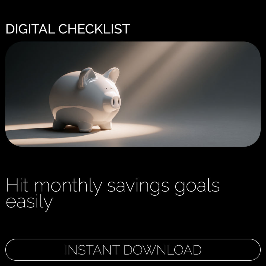 Hit Your Monthly Savings Goals Checklist | Printable Monthly Savings Goal Checklist, Budget Planner, Smart Money Tracker