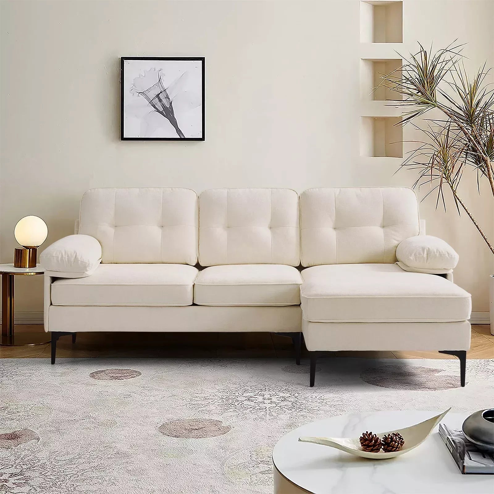 83″ Modern L-Shaped Deep Seat Sofa with Reversible Chaise Lounge - DSARD - DSARD