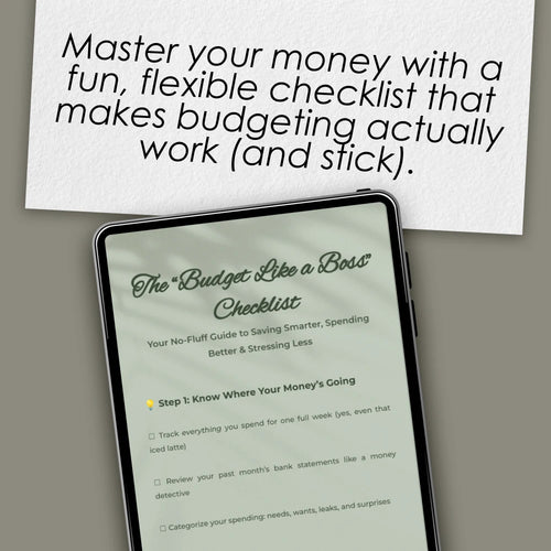 The “Budget Like a Boss” Checklist | Digital Download to Learn How to Budget and Save Money | Easy Printable Budgeting Guide
