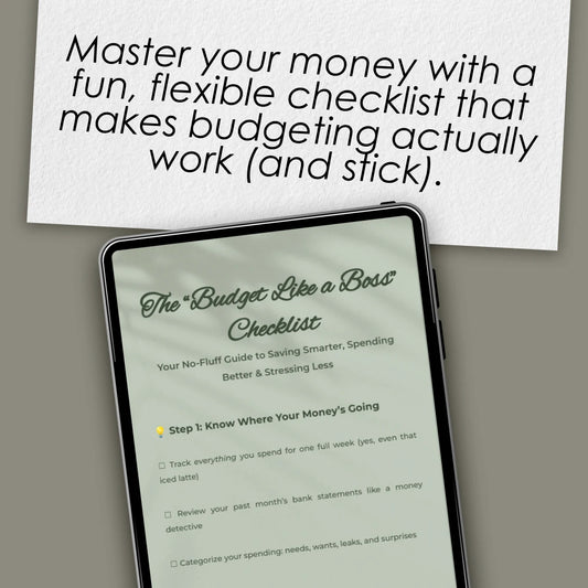 The “Budget Like a Boss” Checklist | Digital Download to Learn How to Budget and Save Money | Easy Printable Budgeting Guide