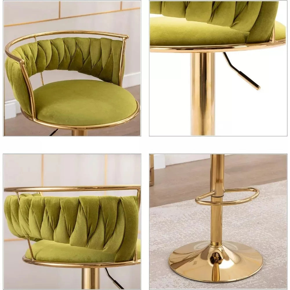 Modern Velvet Swivel Bar Stools - DSARD