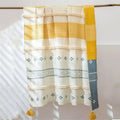 Cozy Cotton Knit Throw Blanket with Tassels - DSARD