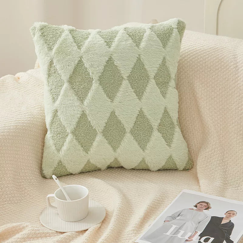 Imitation Rabbit Hair Throw Pillowcase 45x45cm